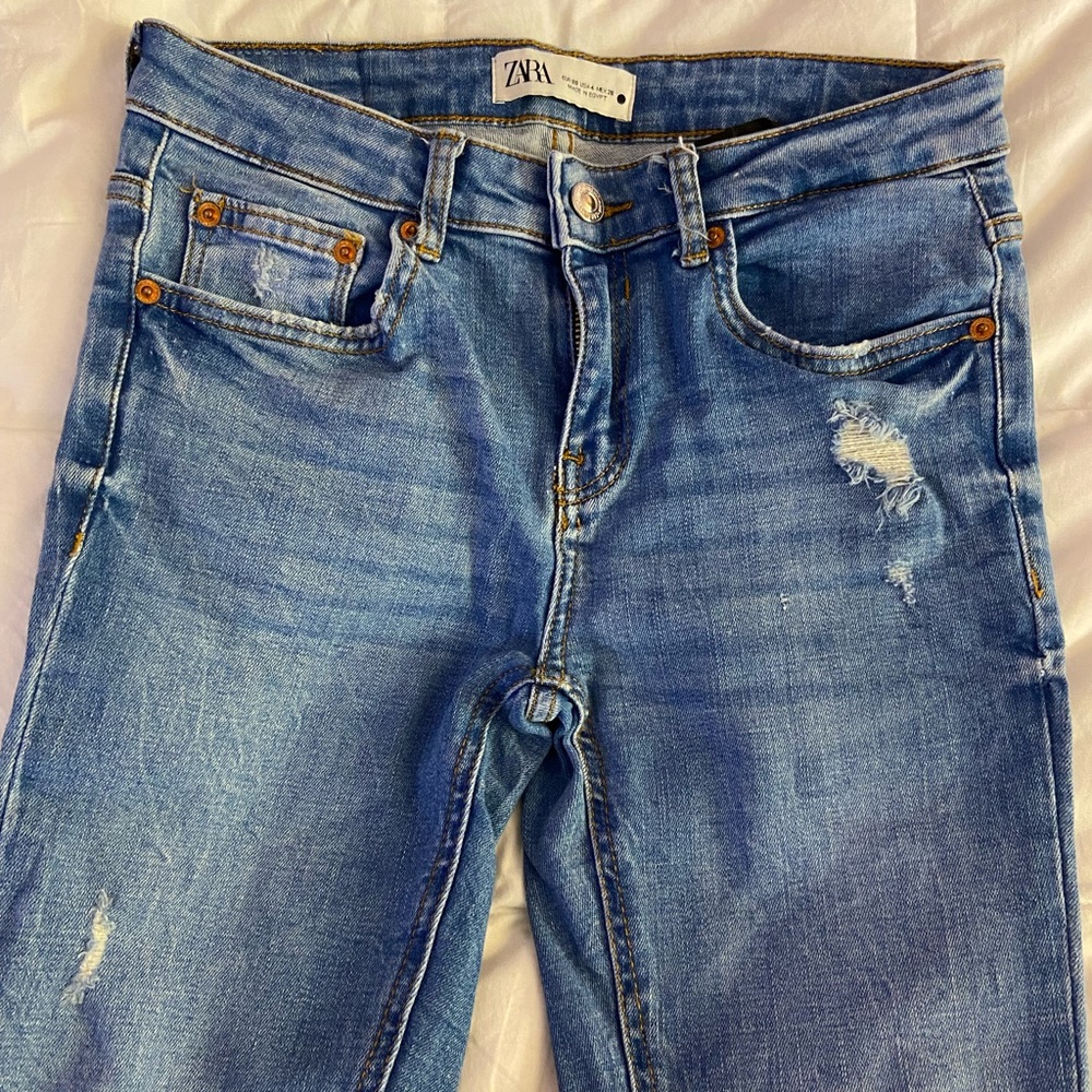 Zara distressed skinny jeans